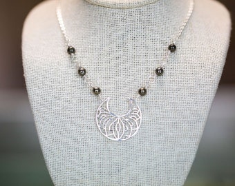 Sterling Silver and Hematite Necklace - Mystic Grill Necklace