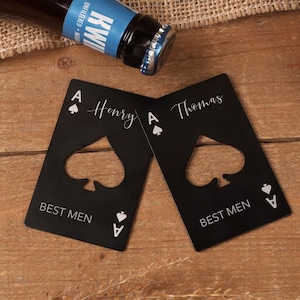 Apribottiglie personalizzato, apribottiglie asso di picche, regalo poker, apribottiglie con nome, bomboniera, proposta di matrimonio, regalo per lo sposo