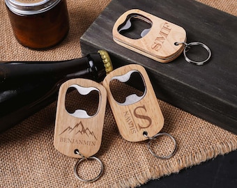 Personalized Bottle Opener Keychain,Custom Engraved Wood Bottle Opener,Boyfriend Gift,Birthday Gift,Groomsmen Proposal Gifts,Gift for Him