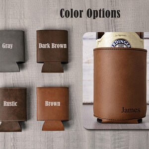 Groomsmen Can Cooler Holder Personalized, Groomsman Gifts, Custom Engraved Beer Can Holder image 6