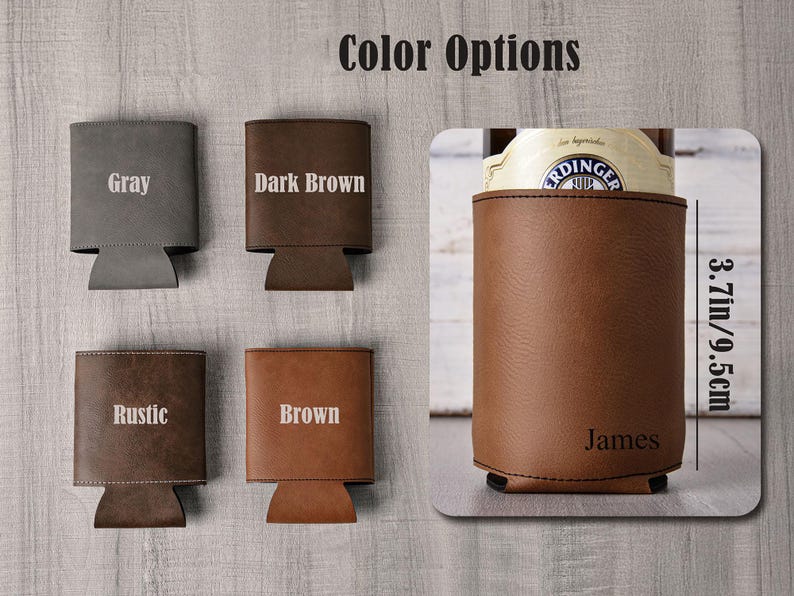 Groomsmen Can Cooler Holder Personalized, Groomsman Gifts, Custom Engraved Beer Can Holder image 6