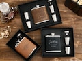 Personalized Engraved Leather Flask for Men, Groomsmen Gifts, Custom Groomsmen Leather Flask, Best Man Gifts, Leather Flask for Groomsmen