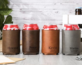 Groomsmen Can Cooler Holder Personalized,Groomsmen Gifts Engraved Can Cooler,Beer Can Holder,Groomsmen Proposal,Groomsman Gift Ideas