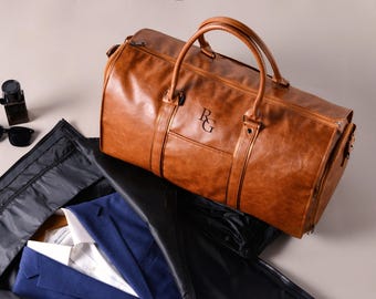 Personalisierte Herren Leder Kleidungsstück Duffle Bag, Trauzeugen Geschenke, Groomsman Anzug Tasche, kundenspezifische wasserdichte Weekender Taschen