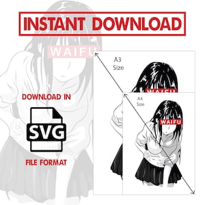 waifu material vinyl sticker design SVG format