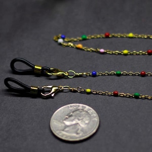 Rainbow Sunglass Chain Gold Glasses Holder Dot Dipped Eyeglass Strap Lanyard