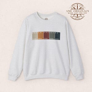 Under Pressure Color Palette Crewneck Sweatshirt, Unisex Jumper, Music Lover Pullover, Colorful Music Sweatshirt, Unique Streetwear