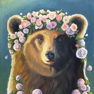 Flowerbear on Canvas
