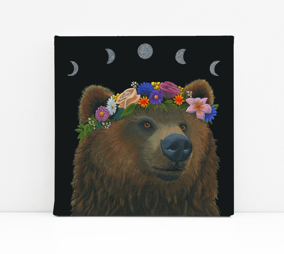 Midsommar Bear Princess Painting Wrapped Canvas Etsy
