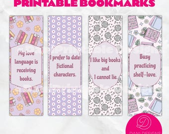 Book Lovers Printable Bookmarks, Gift for Readers, Digital Download, Book Accessories, Cute Bookmarks, Bookmark Bundles, Whimsical Bookmarks