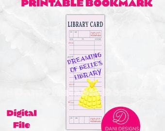 Beauty and the Beast Bookmark: Belle's Library Card (Digital Download)