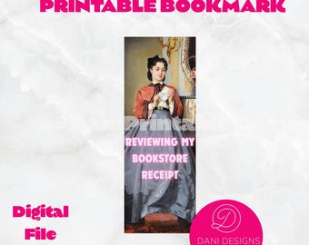 Bookstore Receipt Printable Bookmark: Bookish Humor (PDF & PNG)