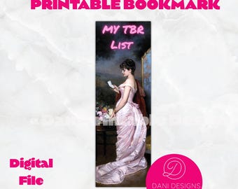 Vintage "My TBR List" Printable Bookmark (Digital Download)