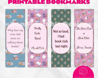 Book Club Printable Bookmarks: Reader Gift Bundle (Digital Download)