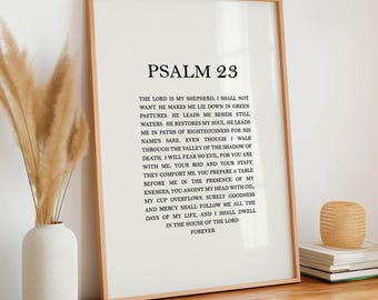 Psalm 23 Scripture Art: Christian Home Decor, The Lord Is My Shepherd