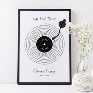 Custom Song Lyrics Print Personalized Music Poster Customizable Music Gift Vinyl Lyric Poster Wedding Anniversary Gift Personalized Music