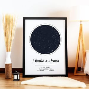 Custom Star Map Print, Night We Met Anniversary Gift, Night Sky Print, Star Map Poster, Wedding Gift, Constellation Print