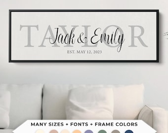 Custom Canvas Quote Sign, Framed Print - Personalized Family Name Wall Art, Rustic Farmhouse Style Home Decor