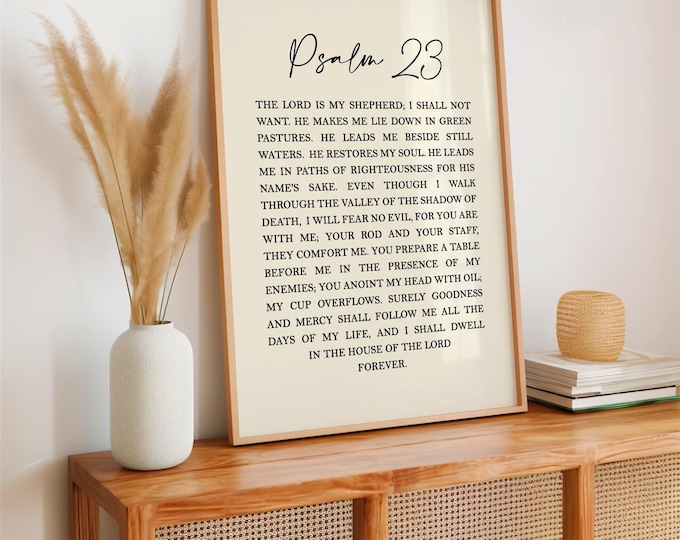 Psalm 23 the Lord is My Shepherd Bible Verse Wall Art, Printable Wall ...