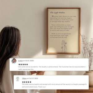 Custom Text Print Framed Custom Quote Print Typography Poster for Mum Custom Poem Print Wall Art Reading Personalized Text Art Gift for her image 17