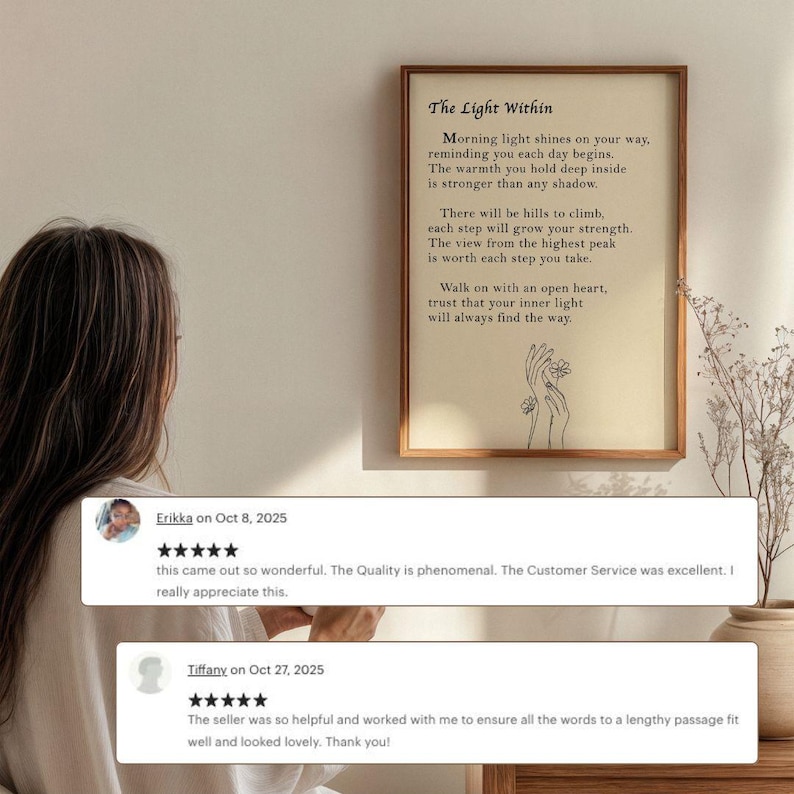 Custom Text Print Framed Custom Quote Print Typography Poster for Mum Custom Poem Print Wall Art Reading Personalized Text Art Gift for her image 17