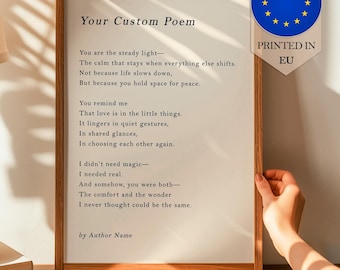 Impresión de poema personalizado: cualquier texto, cita o poesía, arte de pared en póster o lienzo.