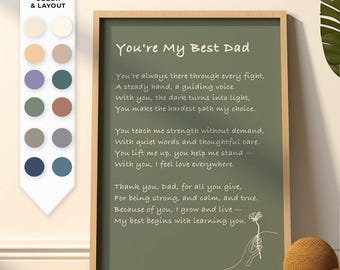 Personalized Father's Day Poem Print: Custom Quote, Poetry, Text, Words Wall Art Gift