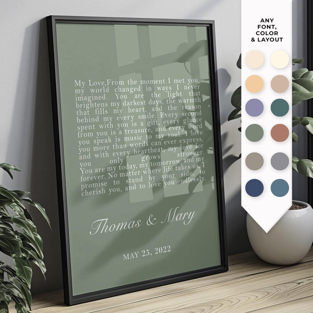 A personal message for someone special personalized print example