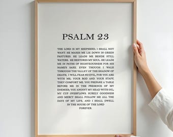 Psalm 23 schriftafdruk - The Lord Is My Shepherd - Bijbelvers muurkunst (digitale download)