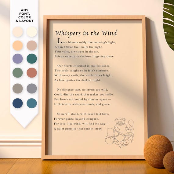 Custom Text Print Framed Custom Quote Print Typography Poster for Mum Custom Poem Print Wall Art Reading Personalized Text Art Gift for her