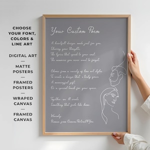 Custom Poem Wall Art, Custom Quote Ideal Print, Personalised Text Art Gift, Custom Minimal Line Art Birthday Poster, Custom Celebration Gift
