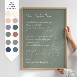 Custom Poem Wall Art, Custom Quote Ideal Print, Personalised Text Art Gift, Custom Minimal Line Art Birthday Poster, Custom Celebration Gift