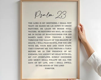 Psalm 23 Scripture Art: Christian Home Decor, The Lord Is My Shepherd
