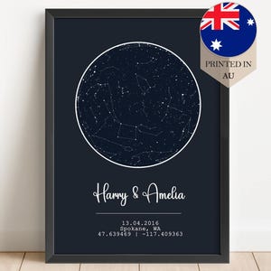 Сustom star map, Star map poster, Night sky print, Star Engagement gift, Stars the night met, where it all began