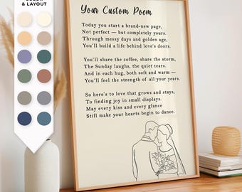 Custom Poem Print - Wedding Gift - Custom quote print - Customizable Text Print Framed - Custom Wedding Gift - Canvas Poster Wall Art