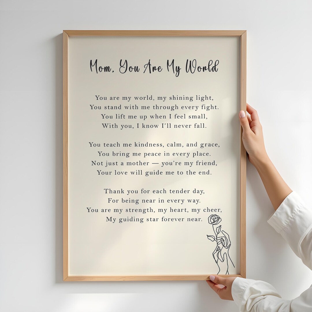 Custom Mother Quote Print Personalized Gift for Mom Framed Wall Art ...