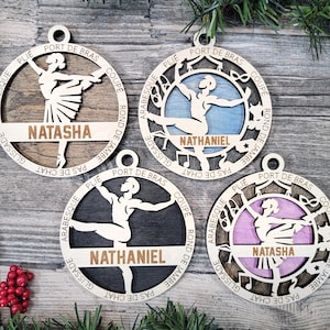 Dance - Ballet, Hip Hop, Jazz - Premium Wooden Personalized Sports Ornaments (Laser Cut & Engraved Precision)