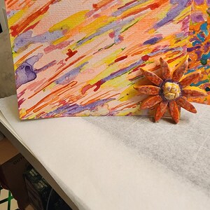 Felicidad hecha a mano: ¡Imán de flores con tarjeta a juego!
