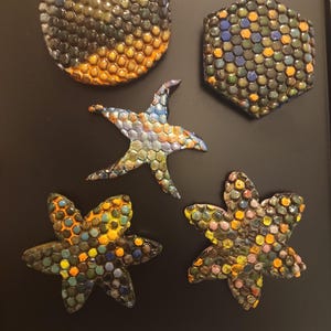 Handmade Honeycomb Textured Clay Magnets