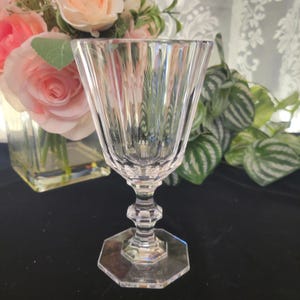 Vintage Villeroy & Boch Crystal Wine Glass – Elegant Faceted Stemware, Octagonal Base