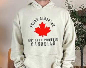 Sudadera con capucha "Orgulloso de ser canadiense de Alberta", diseño de hoja de arce, prenda para el Día de Canadá.