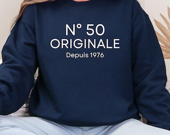 Sudadera de 50 cumpleaños, regalo de cumpleaños de 1976, original desde 1976, regalo personalizado de 50 cumpleaños, sudadera de cumpleaños vintage