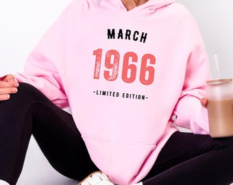60. Geburtstag Hoodie - Individuell Begrenzte Auflage März 1966 Geschenk