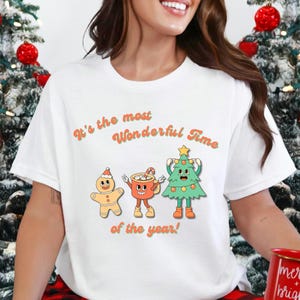Retro Christmas T-shirt | It&#39;s the most Wonderful Time of the year Shirt | Holiday Gift for All, Christmas Shirt, Christmas Gift Ideas