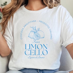 Shirt Italiaanse limoncello-citroenlikeur – T-shirt met citrusvruchten Amalfikust – mediterraan cadeau