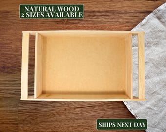Tray With Handles,Wooden Boat Tray for Home Decor and Serving  Unfinished Wood,Customize to Your Style,Perfect for Gifts & Special Occasions
