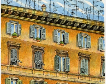 Rooftops in Rome, Italy