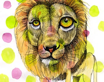 Whimsical Lion Illustration