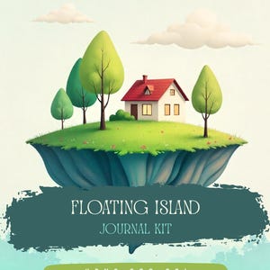 Floating Island Journal Kit, Wallpaper, Background, Scrapbook Paper, Printable, Digital Download