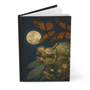 Enchanted Fairy Hardcover Journal, Nature Lover&#39;s Notebook, Gift for Writers, Dream Journal, Artful Diary